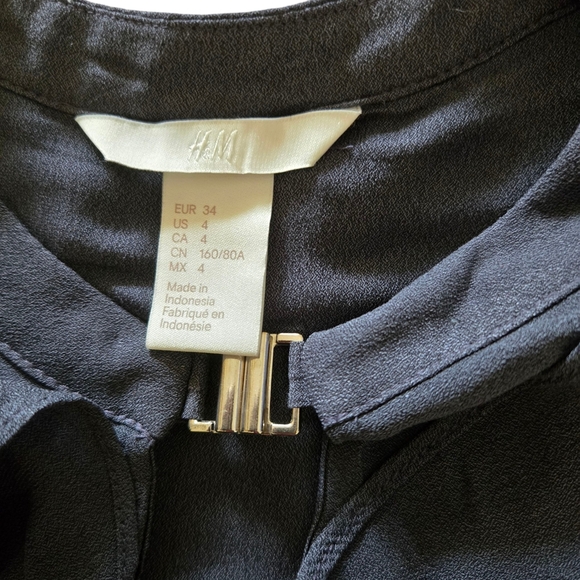 H&M Dark Charcoal Blouse with Metal Clasp - Picture 6 of 6
